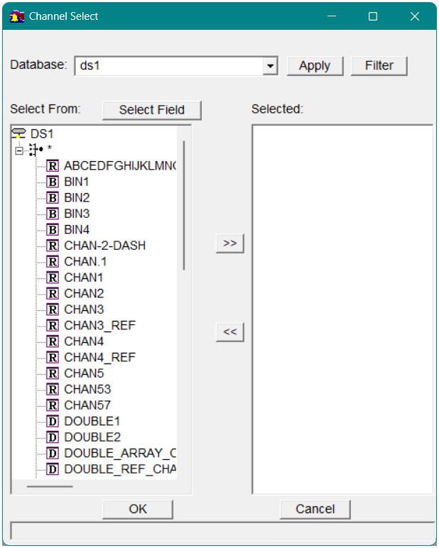 Channel list and selection
